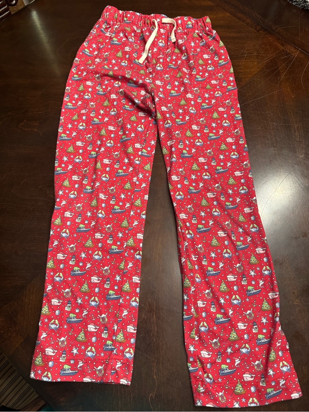 Vineyard Vines Red Holiday Print Kids Pajama Pants